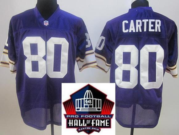 Cheap 2012 Hall of Fame Minnesota Vikings #80 Cris Carter Purple Throwback Jerseys For Sale