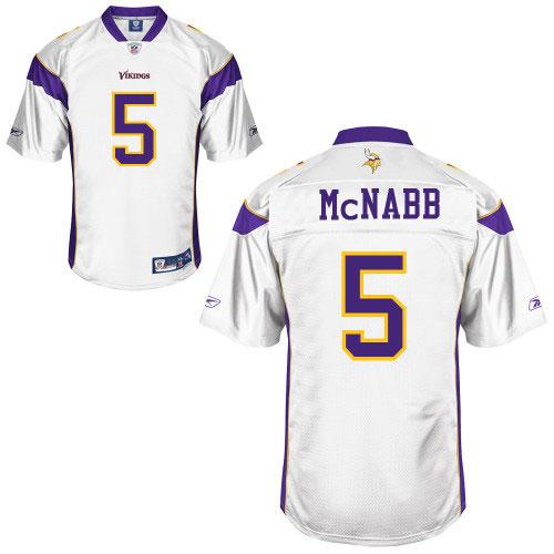Minnesota Vikings 5 Donovan McNabb White NFL Jerseys