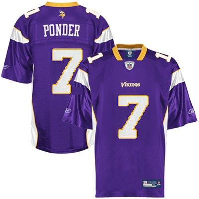 Cheap Minnesota Vikings 7 Christian Ponder Purple NFL Jersey For Sale