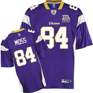 Cheap Randy Moss 84 Minnesota Vikings Purple Jerseys 50th patch For Sale