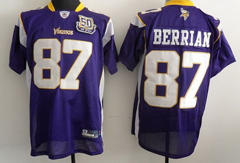 Minnesota Vikings 87 Bernard Berrian purple 50th jerseys