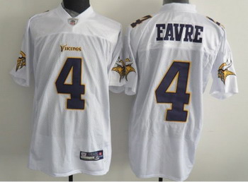 Minnesota Vikings 4 Brett Favre Full White New Jerseys