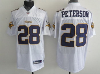 Cheap Minnesota Vikings 28 Peterson Full White New Jerseys For Sale