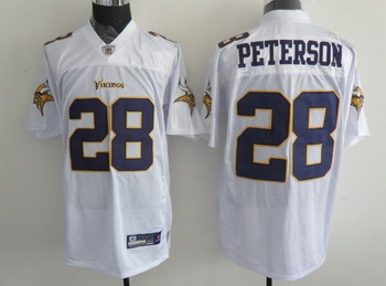 Minnesota Vikings 28 Peterson Full White New Jerseys