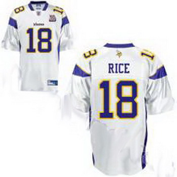 Cheap Minnesota Vikings Sidney Rice 18 White Jersey 50th Anniversary Patch For Sale