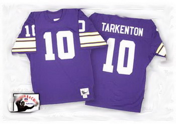 Cheap Minnesota Vikings 10 Fran Tarkenton Authentic Mitchell and Ness Purple Jerseys For Sale