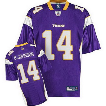 Cheap Minnesota Vikings 14 B.JOHNSON purple Cheap Jersey For Sale
