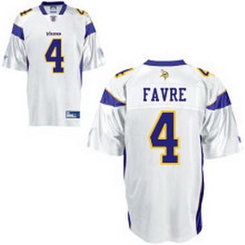 Minnesota Vikings 4 Brett Favre White Jerseys