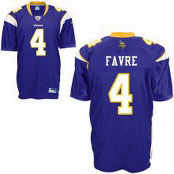 Minnesota Vikings 4 Brett Favre purple Jerseys