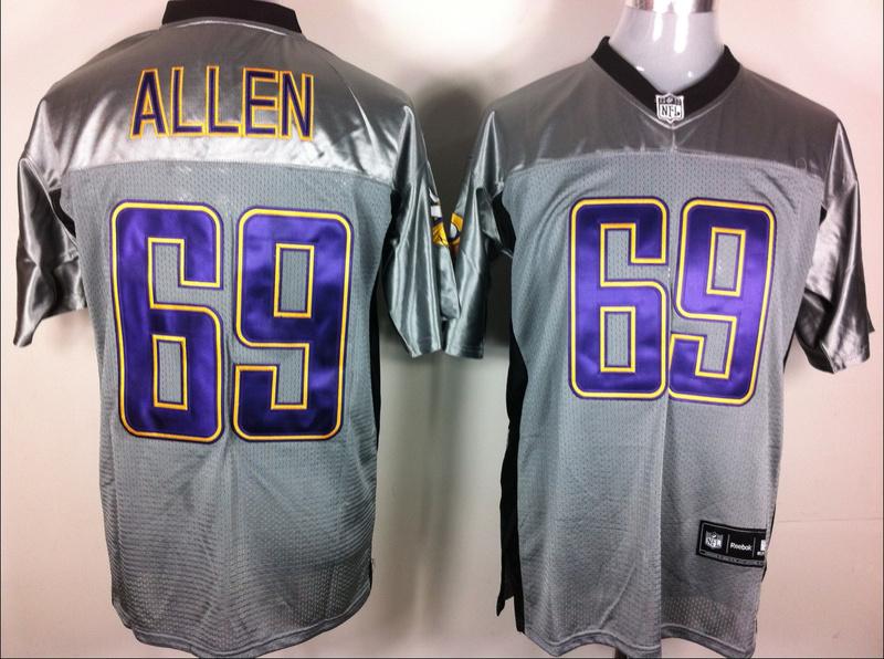 Cheap Minnesota Vikings #69 Jared Allen Grey Shadow NFL Jerseys For Sale