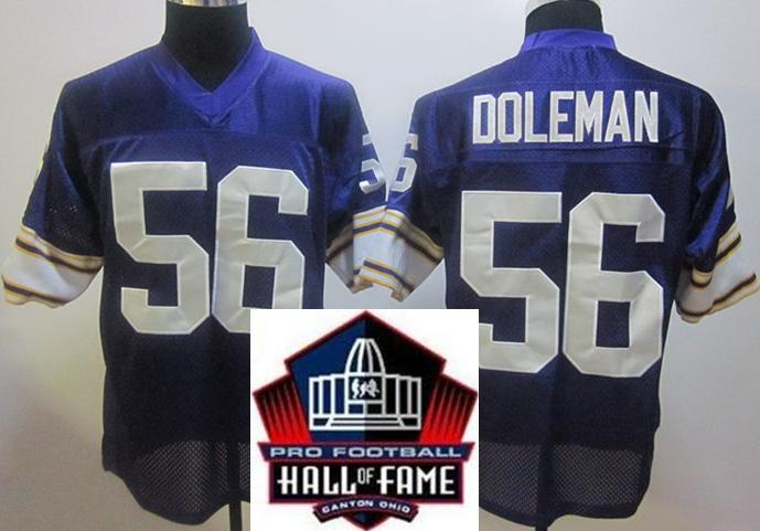 Cheap 2012 Hall of Fame Minnesota Vikings #56 Chris Doleman Purple Throwback NFL Jerseys For Sale
