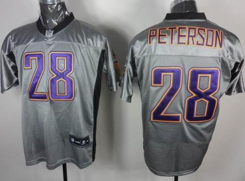 Cheap Minnesota Vikings 28 Adrian Peterson Grey NFL Jerseys For Sale