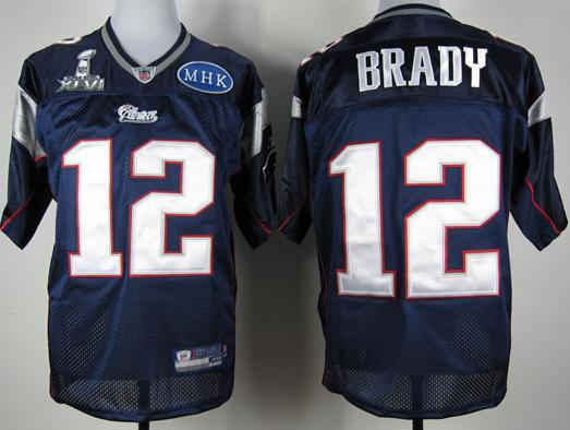 Cheap New England Patriots 12 Tom Brady Blue 2012 Super Bowl XLVI NFL Jersey MHK Patch For Sale