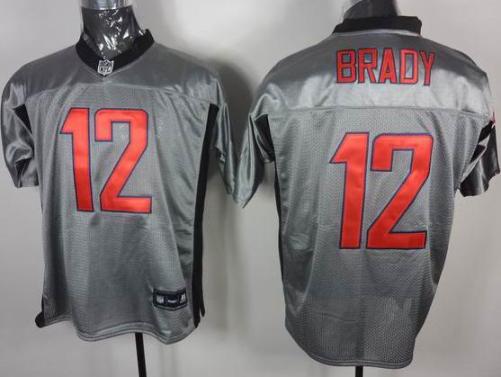 Cheap New England Patriots 12 Tom Brady Grey NFL Jerseys For Sale