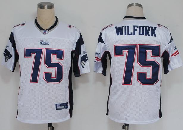 New England Patriots 75 Vince Wilfork White NFL Jerseys
