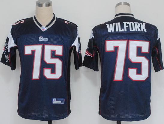 Cheap New England Patriots 75 Vince Wilfork Blue NFL Jerseys For Sale