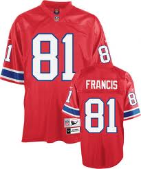 New England Patriots 81 Francis Red Throwback Jersey