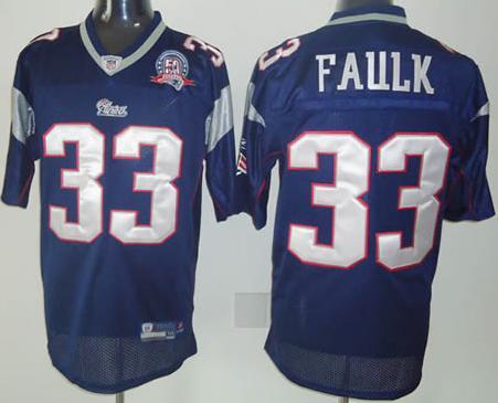 New England Patriots 33 Danny Faulk blue Jersey