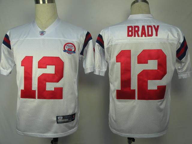 Cheap New England Patriots 12 Tom Brady White 50th NFL Jersey For Sale