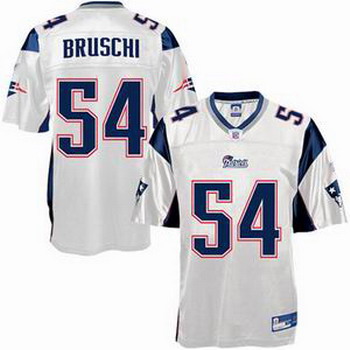 Cheap New England Patriots 54 Tedy Bruschi White Football Jersey For Sale