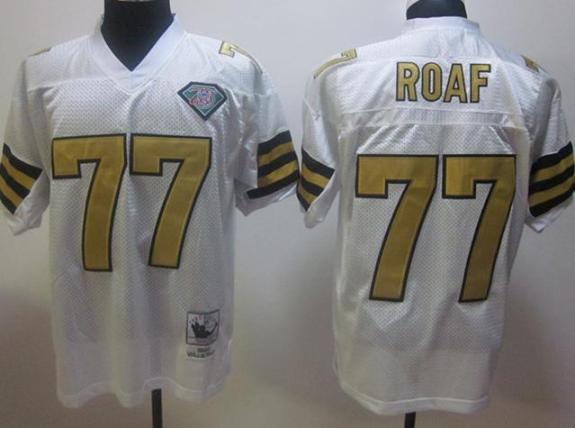 New Orleans Saints #77 Willie Roaf White Throwback Jerseys