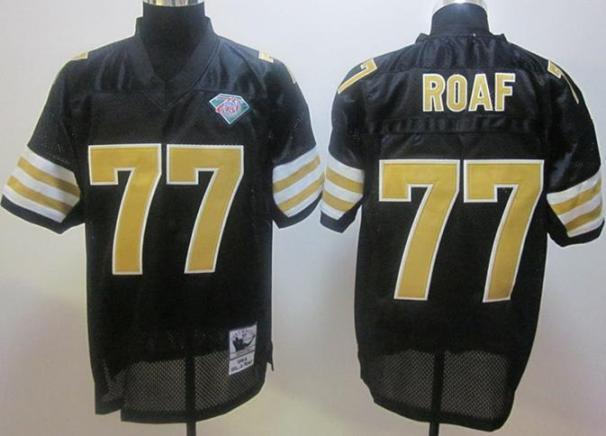 New Orleans Saints #77 Willie Roaf Black Throwback Jerseys