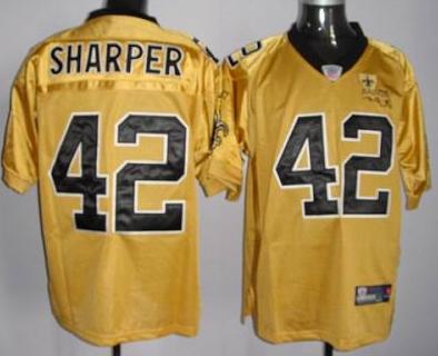 New Orleans Saints 42 Sharper Gold NFL Jerseys