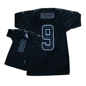 New Orleans Saints 9 Drew Brees Full black Jerseys