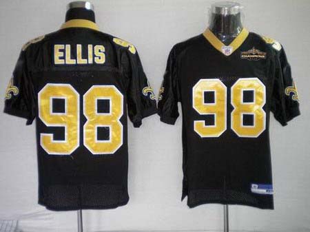 Cheap New Orleans Saints 98 Sedrick Ellis black Champions patch For Sale