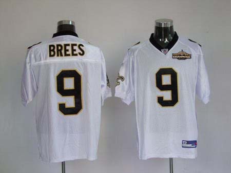 Cheap New Orleans Saints 9 Drew Brees White Champions patch For Sale