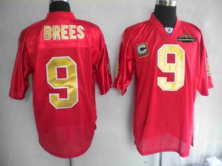Cheap New Orleans Saints 9 Drew Brees red Jerseys Champions patch For Sale
