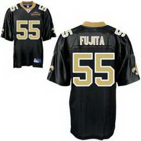 Cheap New Orleans Saints 55 Scott Fujita black Champions patch For Sale