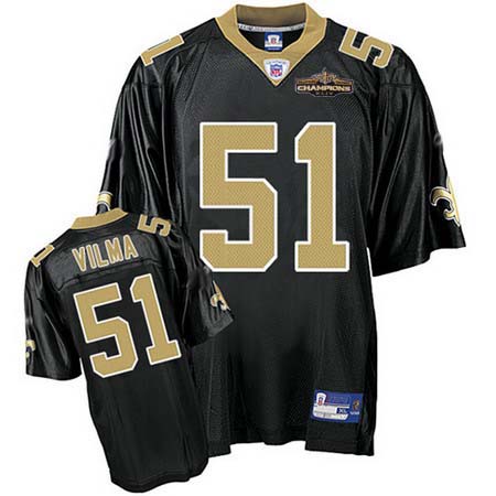 Cheap New Orleans Saints 51 VILMA black Jerseys Champions patch For Sale