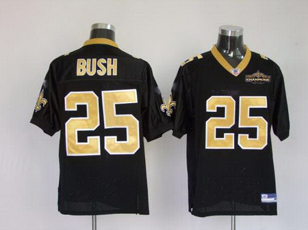 Cheap New Orleans Saints 25 Reggie Bush black Champions patch For Sale