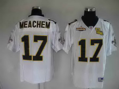 Cheap New Orleans Saints 17 Meachem white Champions patch For Sale