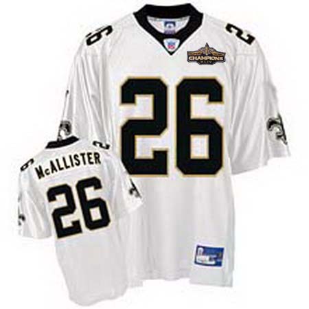 Cheap jerseys New Orleans Saints 26 Deuce McAllister White Champions patch For Sale