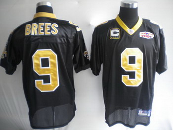Cheap 2010 Super bowl New Orleans Saints 9 Drew Brees Black jerseys For Sale