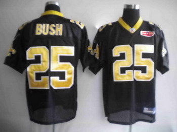 Cheap 2010 Super bowl New Orleans Saints 25 Reggie Bush Black jerseys For Sale