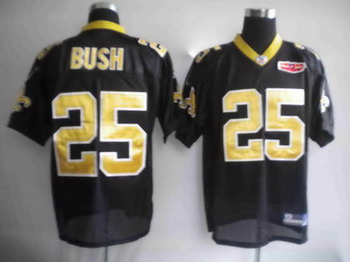 2010 Super bowl New Orleans Saints 25 Reggie Bush Black jerseys