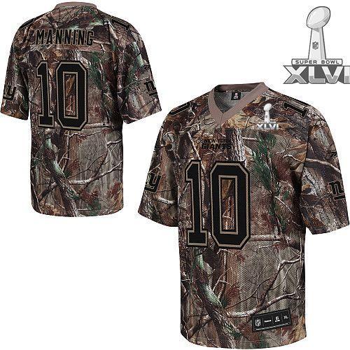 Cheap New York Giants #10 Eli Manning Camo Realtree Collection 2012 Super Bowl XLVI NFL Jersey For Sale