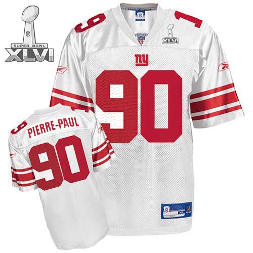 Cheap New York Giants #90 Jason Pierre-Paul White 2012 Super Bowl XLVI NFL Jersey For Sale
