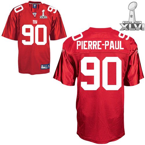 Cheap New York Giants #90 Jason Pierre-Paul Red 2012 Super Bowl XLVI NFL Jersey For Sale