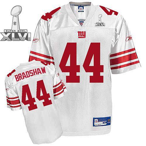 Cheap New York Giants #44 Ahmad Bradshaw White 2012 Super Bowl XLVI NFL Jersey For Sale