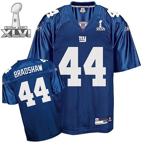 Cheap New York Giants #44 Ahmad Bradshaw Blue 2012 Super Bowl XLVI NFL Jersey For Sale