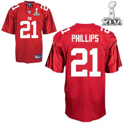 Cheap New York Giants #21 Kenny Phillips Red 2012 Super Bowl XLVI NFL Jersey For Sale