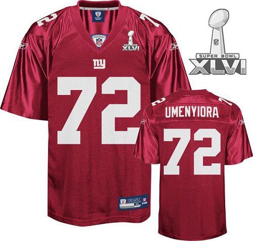 Cheap New York Giants #72 Osi Umenyiora Red 2012 Super Bowl XLVI NFL Jersey For Sale