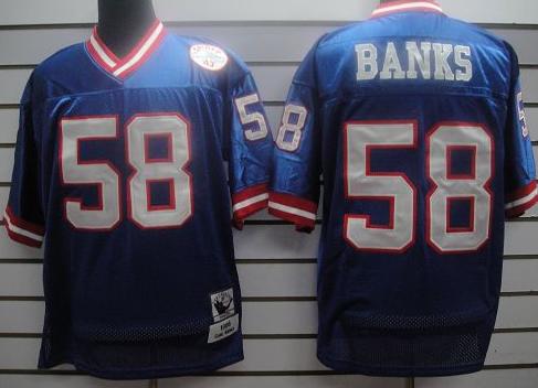Cheap New York Giants 58 Banks Blue M&N Jerseys For Sale