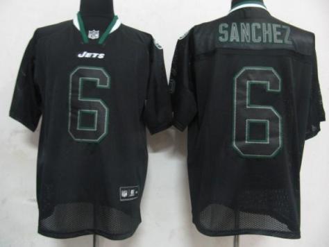 Cheap New York Jets 6 Sanchez Lights Out BLACK Jerseys For Sale