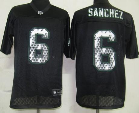 Cheap New York Jets 6 Sanchez Black United Sideline Jerseys For Sale