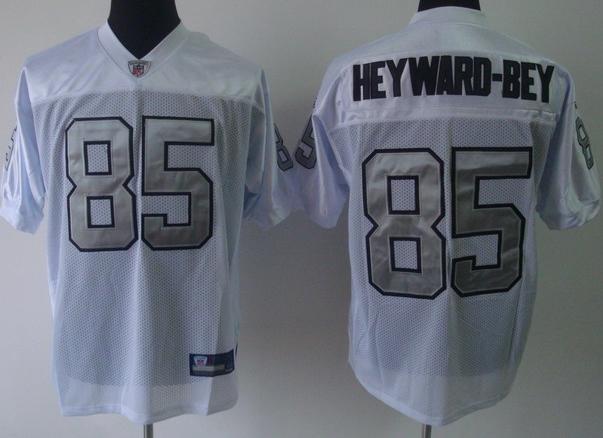 Oakland Raiders 85 Darrius Heyward-Bey White Jersey Silver Number